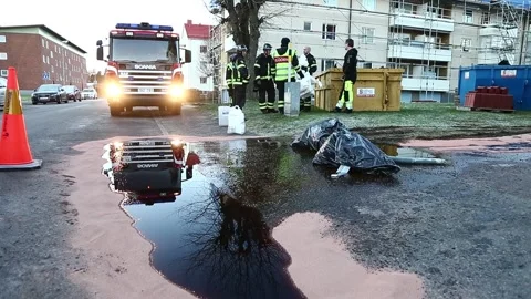 An oil leak Stock Footage 195021290