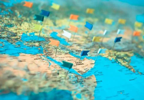 Oil map Stock Photos