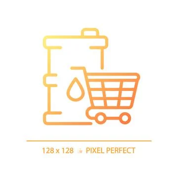 Oil market gradient linear vector icon Illustrazione stock