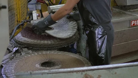 Oil mill worker preparing the oil press Stock Footage 82322916