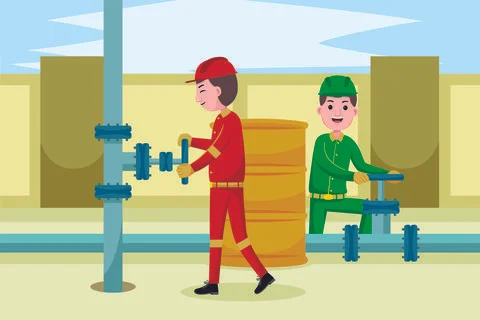 Oil Miner Profession Stock Illustration