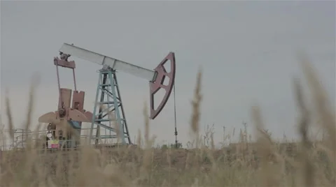 Oil nodding donkey Stock Footage 67170033