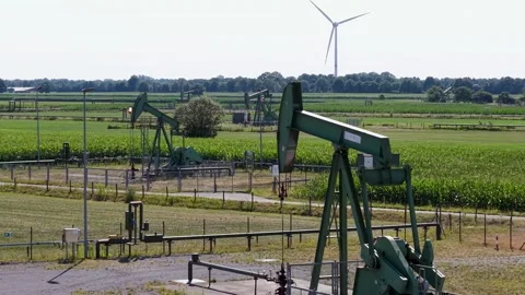 Oil Nodding Donkeys Stock Footage 342792903