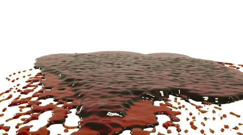 Oil. orange drops falling on white screen Stock Footage