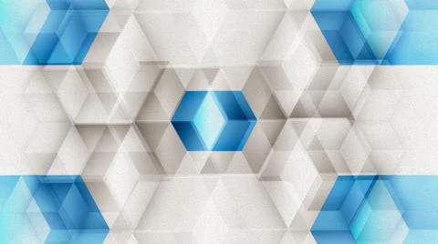 Oil paint classical abstract texture background . Hexagonal shape with blue . 库存插图