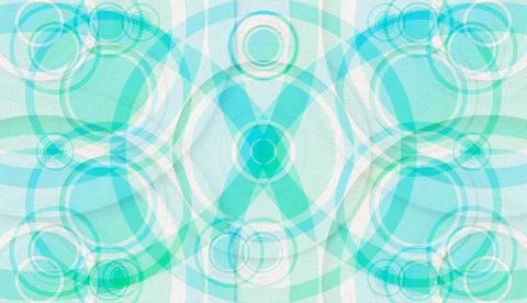 Oil paint very unique shape different size cyan colored circle pattern . Stock Illustration