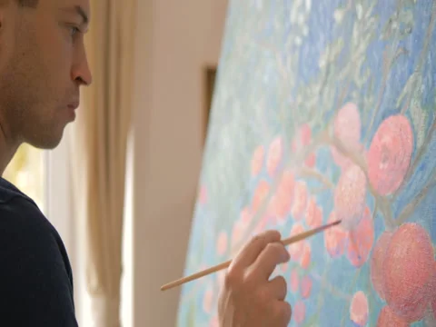 Oil painting. Creation. Stock Footage 83563152