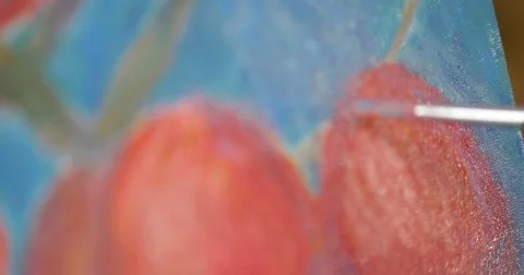 Oil painting. Creation. Stock Footage 83563722