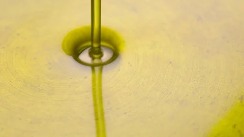 Oil on the pan closeup Video stock 70359543