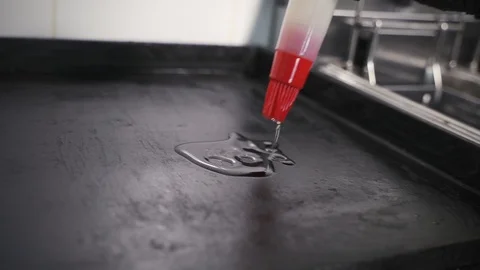 Oil in a pan Stock Footage 129685449