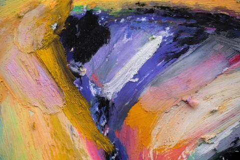 Oil pastel artwork showing brush strokes and a girl's portrait Stock Illustration