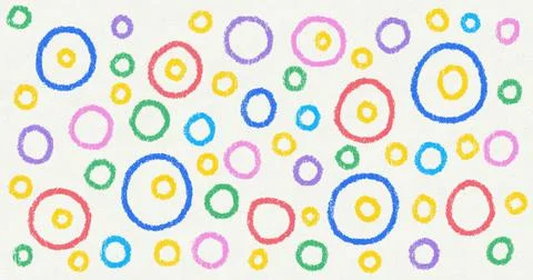 Oil Pastel Circular Scribble on White Paper Stock Illustration