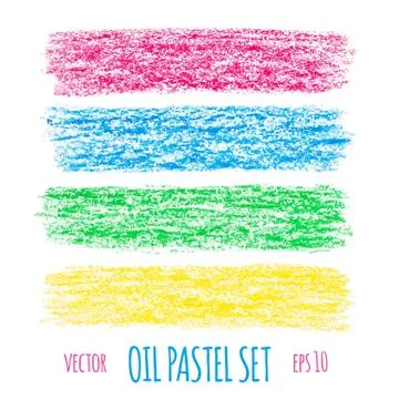 Oil pastel design elements Illustrazione stock