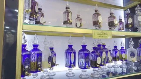 Oil perfume in bottles. Stock Footage 77689645