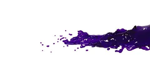 Oil. pink fluid stream on white background. Stock Footage