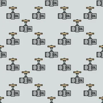 Oil Pipe vector colored seamless pattern Stock Illustration
