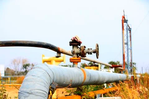 Oil pipeline Stock Photos