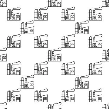 Oil Plant vector linear seamless pattern Stock Illustration