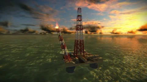 Oil Platform Stock Footage 18403379