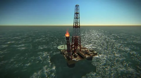 Oil Platform Stock Footage 18413039