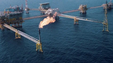 OIL PLATFORM Stock Footage 74477638