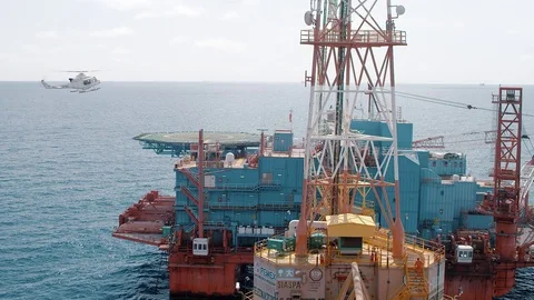OIL PLATFORM Stock Footage 74485350