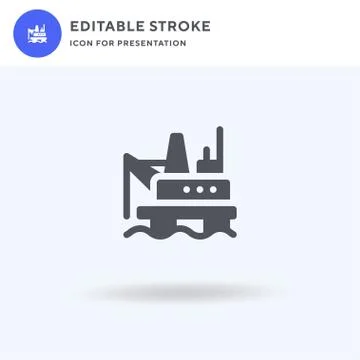 Oil Platform icon vector, filled flat sign, solid pictogram isolated on white Stock Illustration
