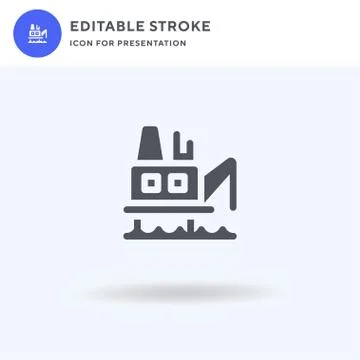Oil Platform icon vector, filled flat sign, solid pictogram isolated on white Stock Illustration