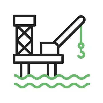 Oil Platform icon vector image. Stock Illustration