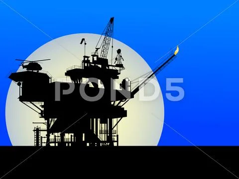 Oil platform Stock Illustration