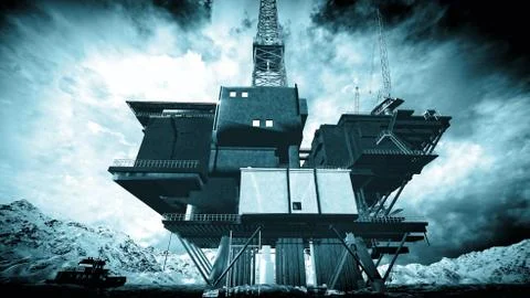 Oil platform Stock Illustration