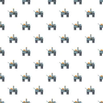 Oil platform pattern illustrating offshore drilling industry Stock Illustration