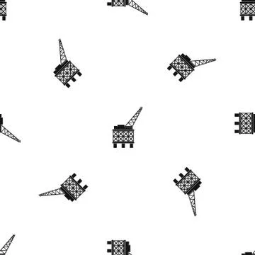 Oil platform pattern seamless black Stockillustratie