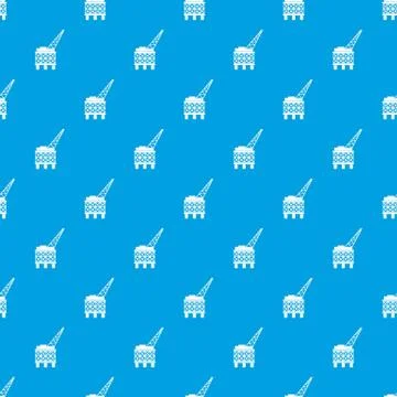 Oil platform pattern seamless blue Stock Illustration
