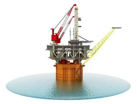 Oil platform in the sea Illustrazione stock