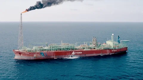 OIL PLATFORM SHIP Stock Footage 74481951