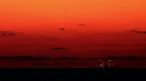 Oil platform at sunset - 02 timelapse HD Video stock 5663788