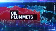 Oil Plummets, Breaking News Text On Blue Background, Energy Market Crisis Stock Footage