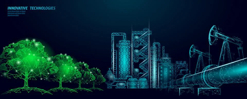 Oil pollution problem concept. Oil gas petroleum environmental disaster pipeline 库存插图