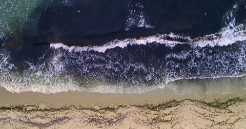 Oil pollution in sea shore Stock Footage