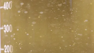 The oil is poured into a measuring cup Video stock 85626481
