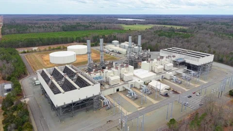 Oil Powered Power Plant Stock Footage 331741010