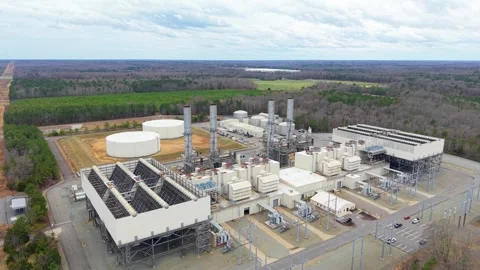 Oil Powered Power Plant Stock Footage 331741019