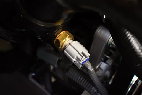 Oil pressure sensor or switch of car engine Stock-Fotos
