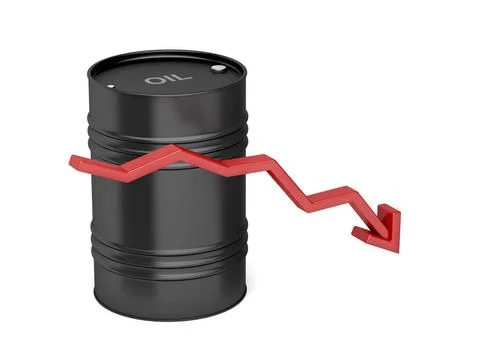 Oil price decrease, concept image Oil price decrease, concept image with r... Stock Photos