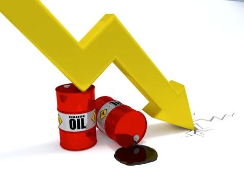 Oil price decrease 库存插图