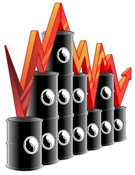 Oil price graph Stock Illustration