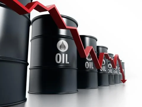 Oil prices falling down Stock Illustration