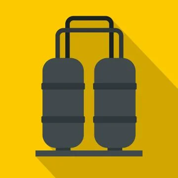 Oil processing factory icon, flat style Stock Illustration