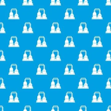 Oil processing factory pattern seamless blue Illustrazione stock